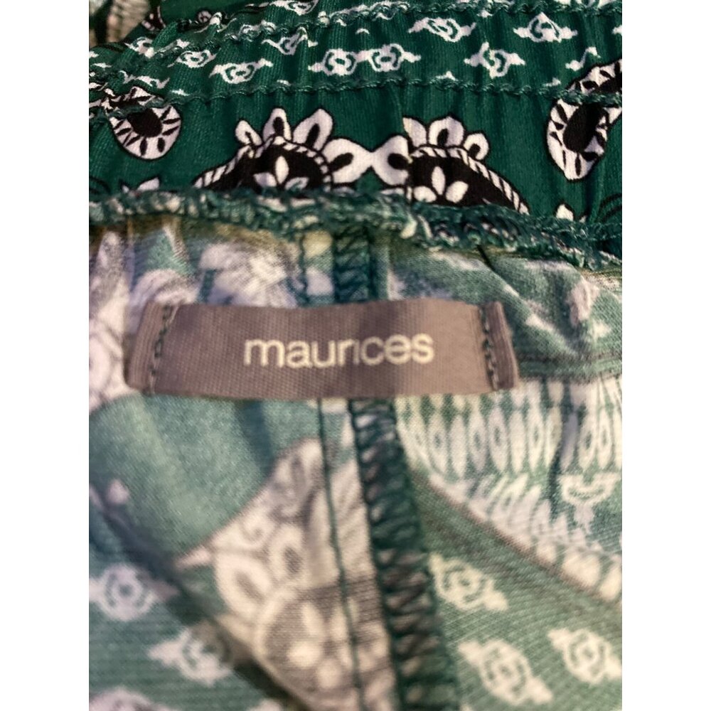 Maurices Pants Womens XL Used Green Black Casual Palazzo - Picture 7 of 13